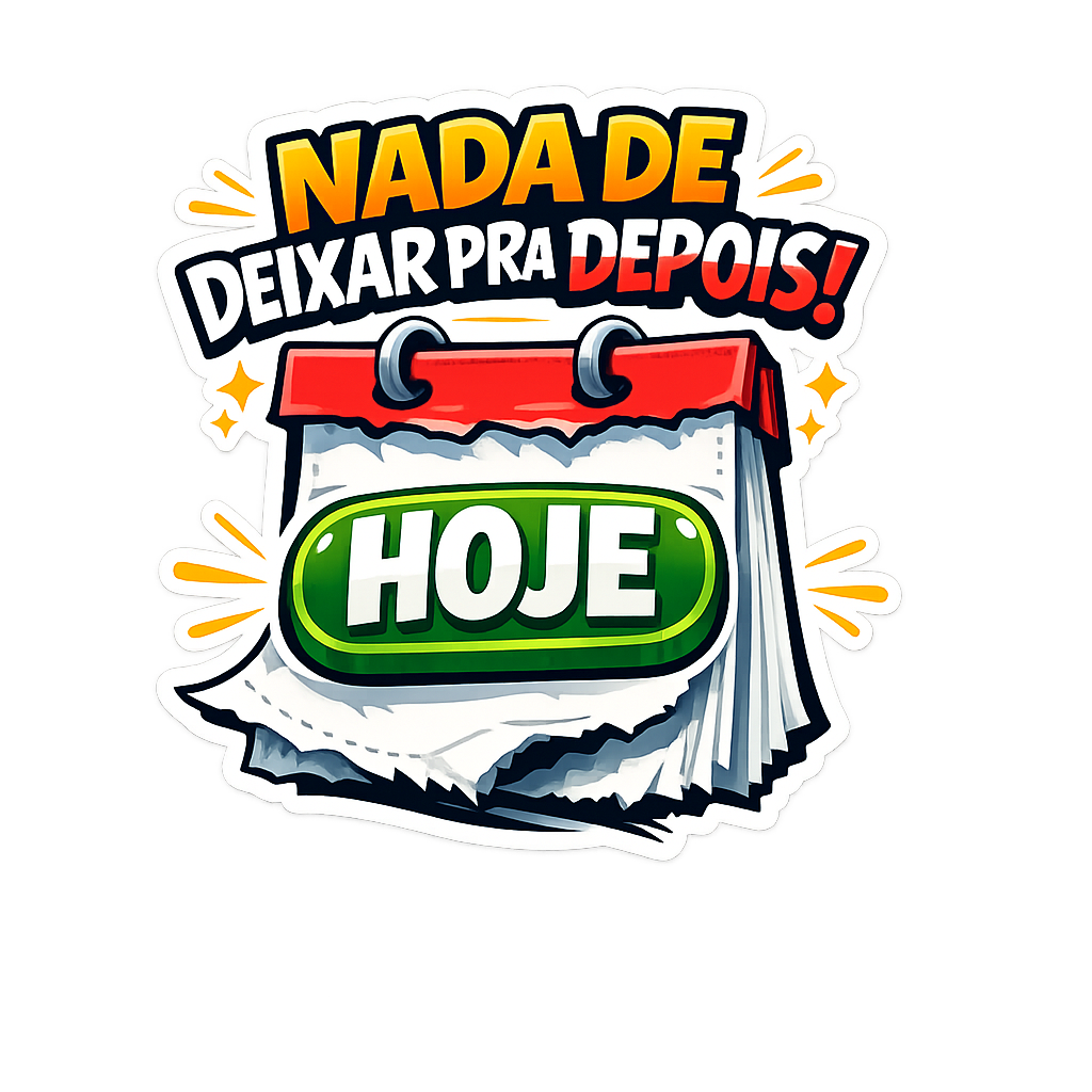 Figurinha Nada de deixar para depois