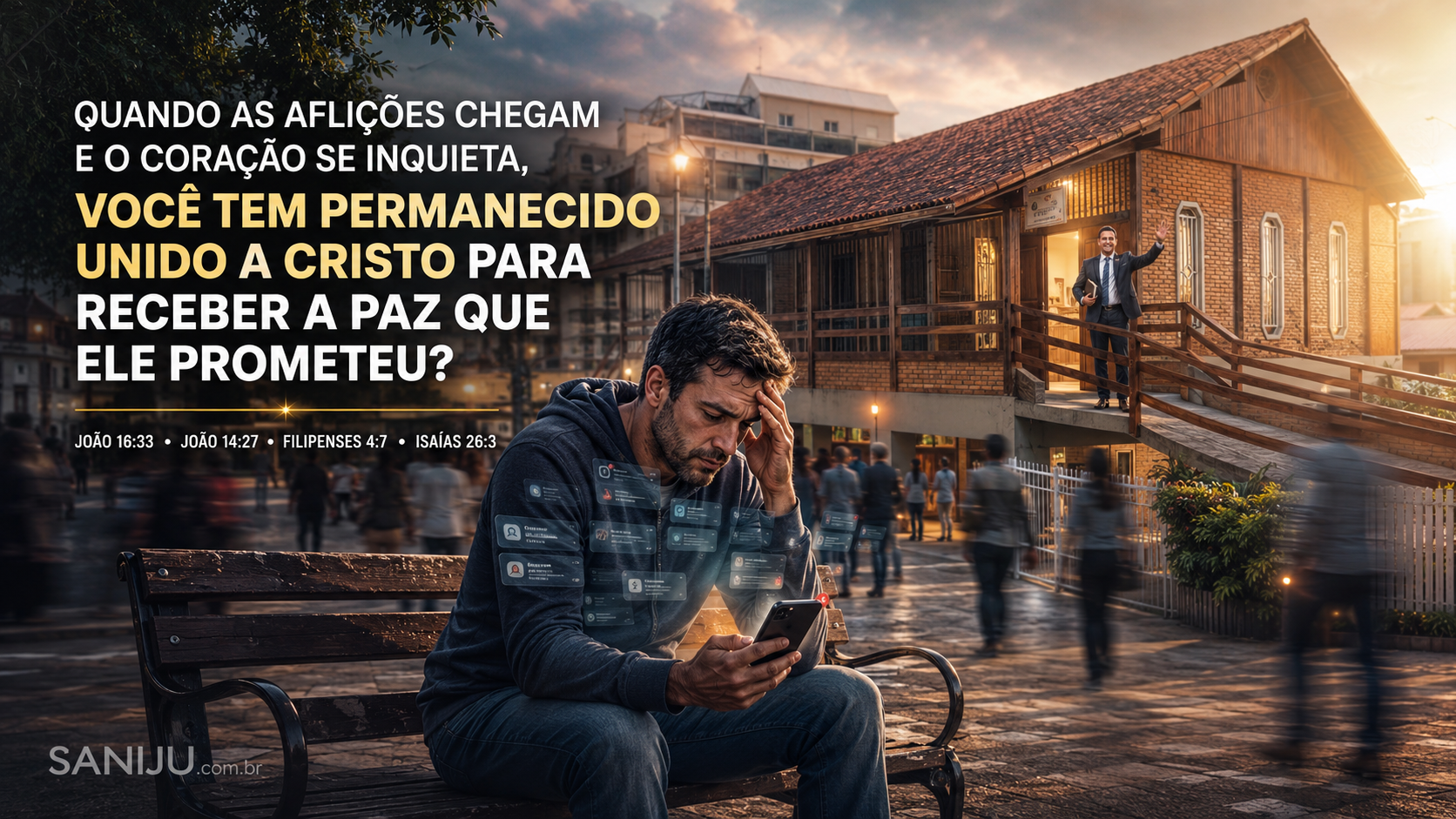 Quando as aflições chegam e o coração se inquieta, você tem permanecido unido a Cristo para receber a paz que Ele prometeu?