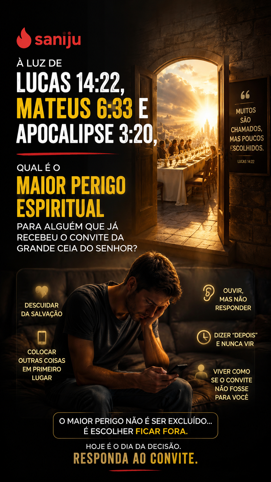 Reflexão: o maior perigo espiritual para quem já recebeu o convite da grande ceia do Senhor
