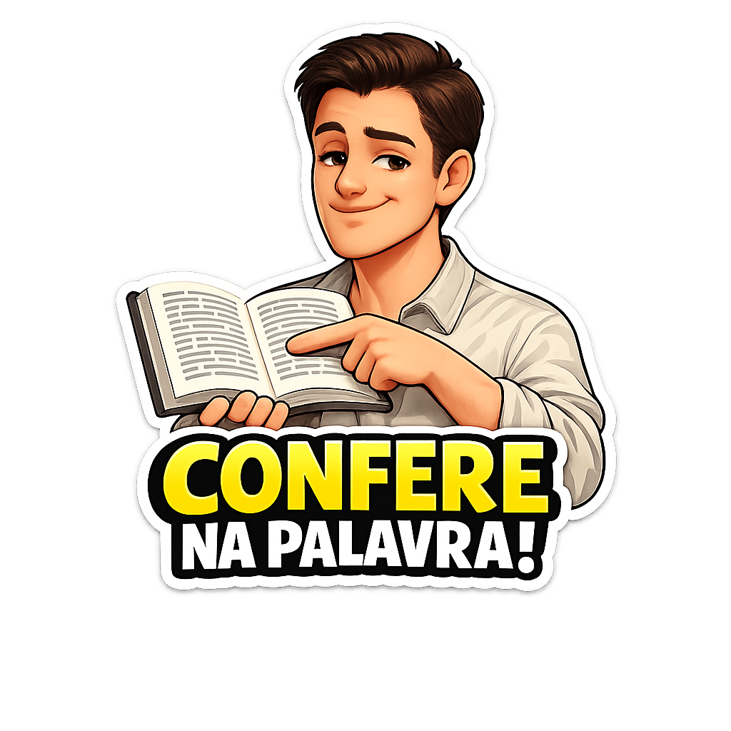 Figurinha espiritual com a frase: Confere na palavra!