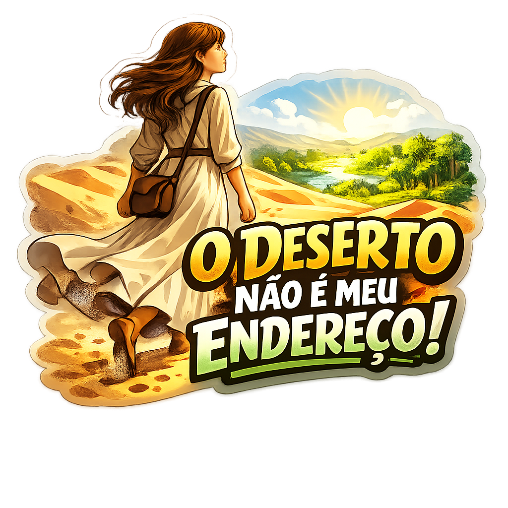 Figurinha espiritual com a frase: O deserto não é meu endereço!