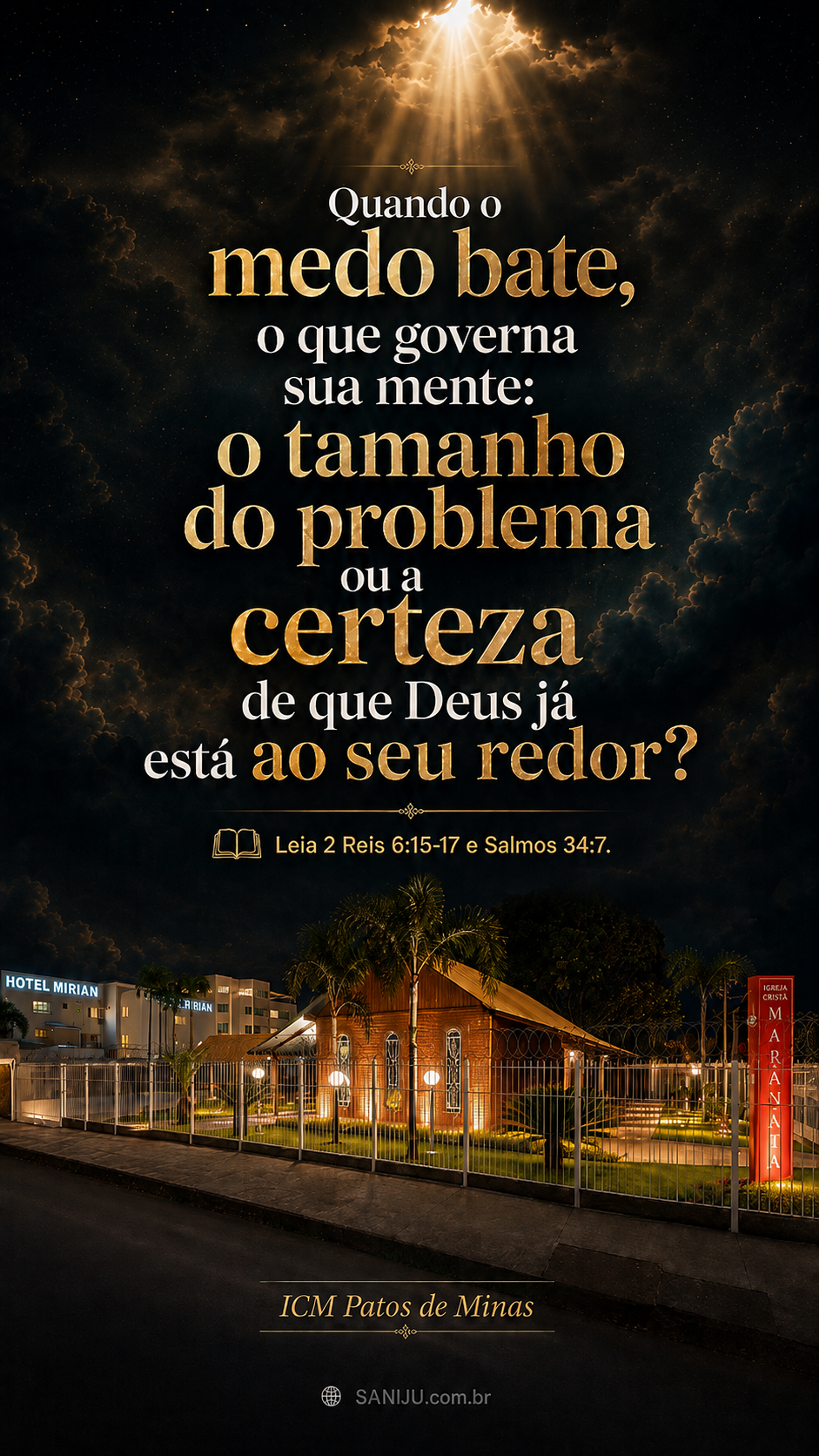 Banner devocional ilustrado com a ICM Patos de Minas