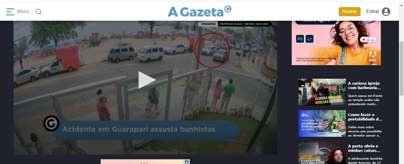 Acidente em Guarapari assusta banhistas - A Gazeta Videos