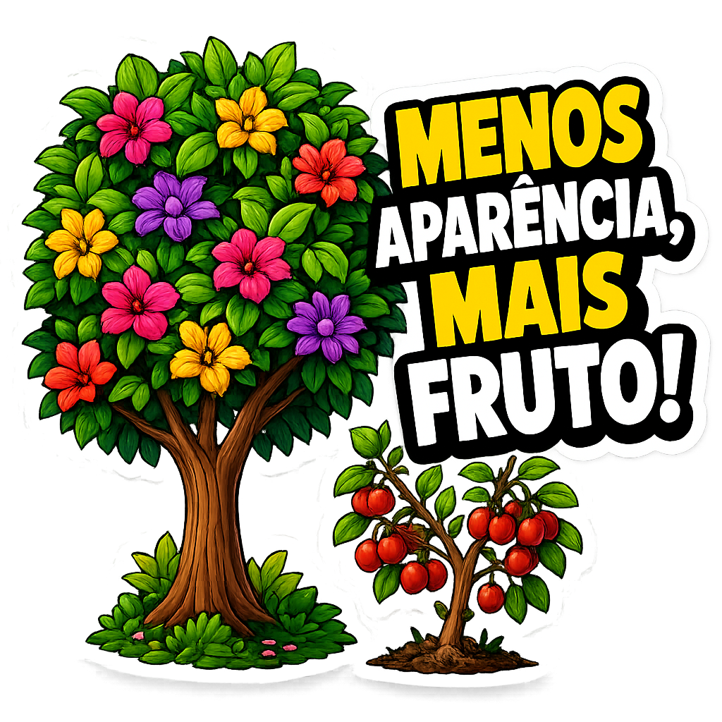 Figurinha Menos aparência, mais fruto