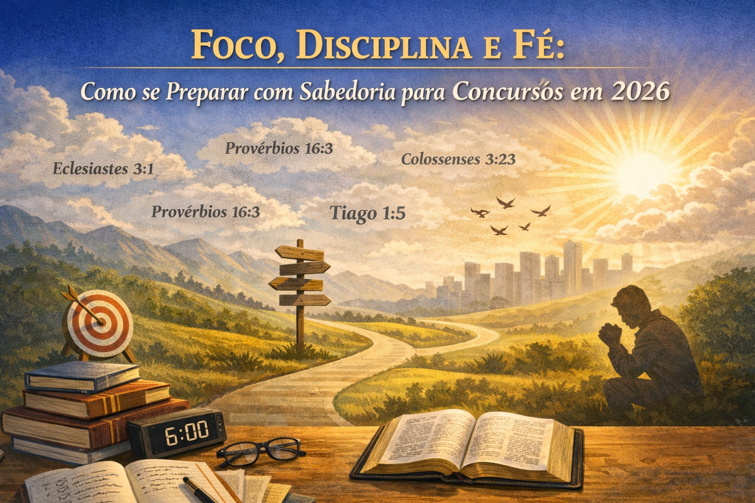 Foco, disciplina e fé: preparação para concursos 2026