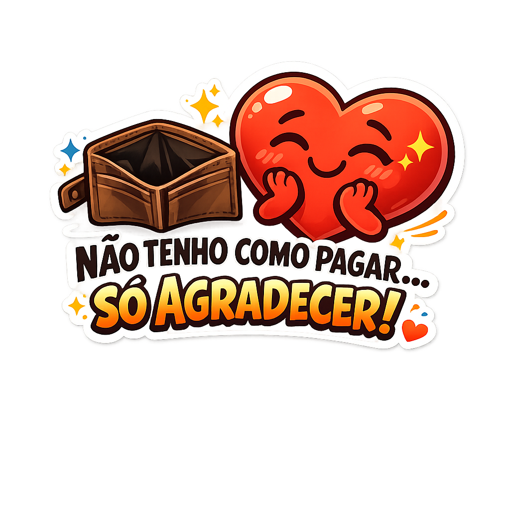 Figurinha Não tenho como pagar, só agradecer