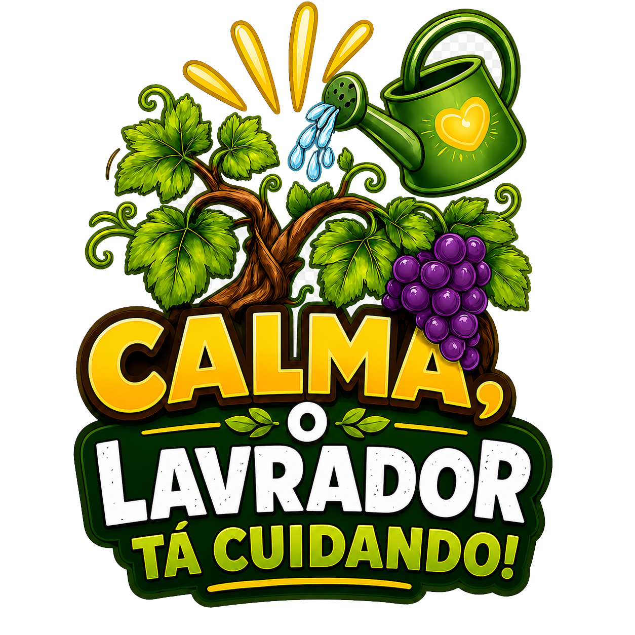 Figurinha Calma, o Lavrador está cuidando