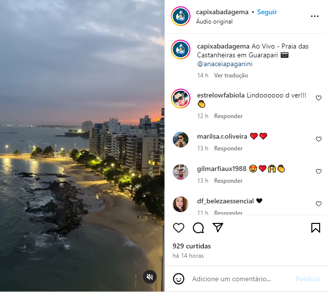 Ao Vivo - Praia das Castanheiras em Guarapari 
