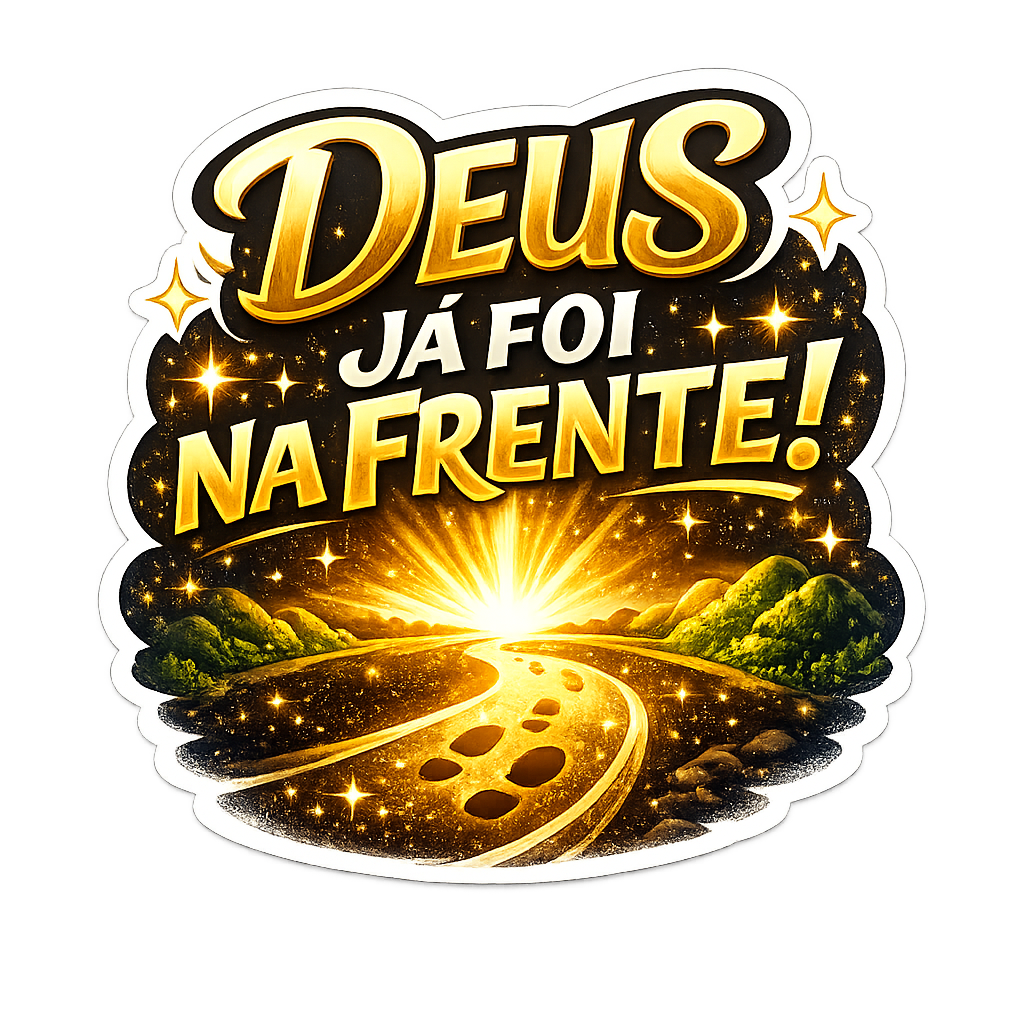 Figurinha Deus já foi na frente