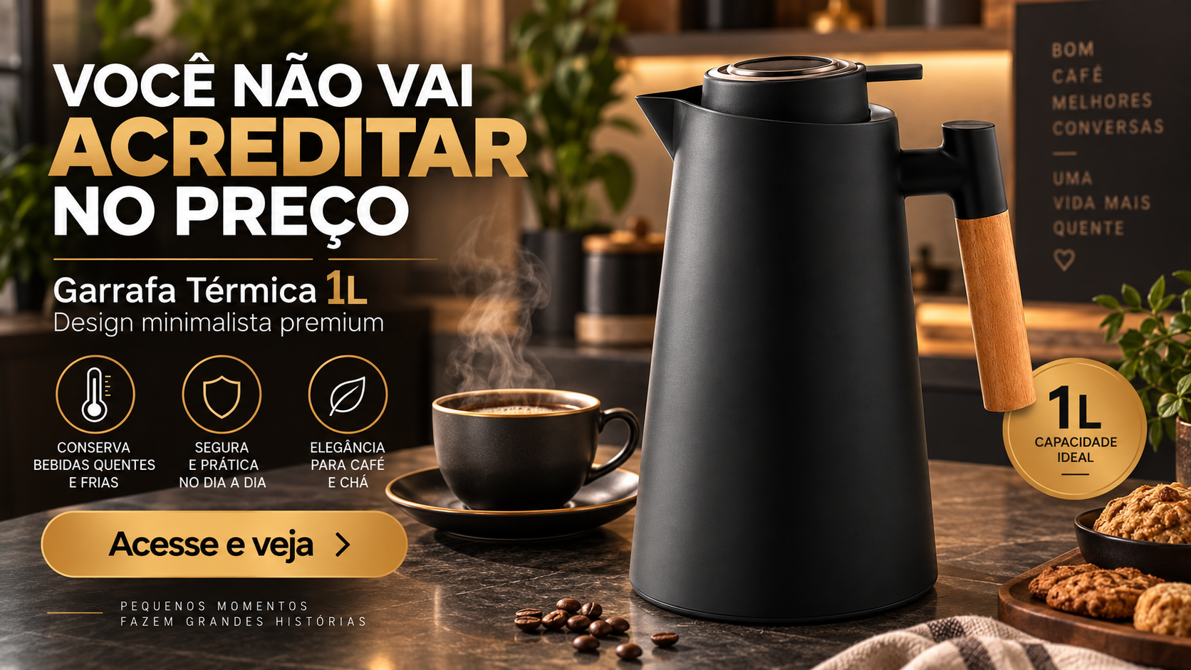 Você Não Vai Acreditar no Preço Desta Garrafa Térmica 1L!