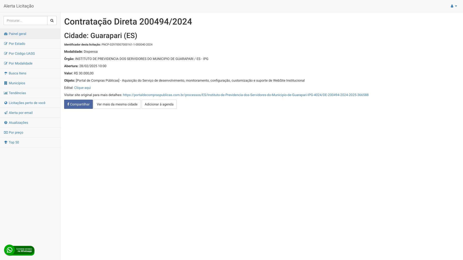 Contratação Direta 200494/2024 - Guarapari (ES) - Alerta Licitação