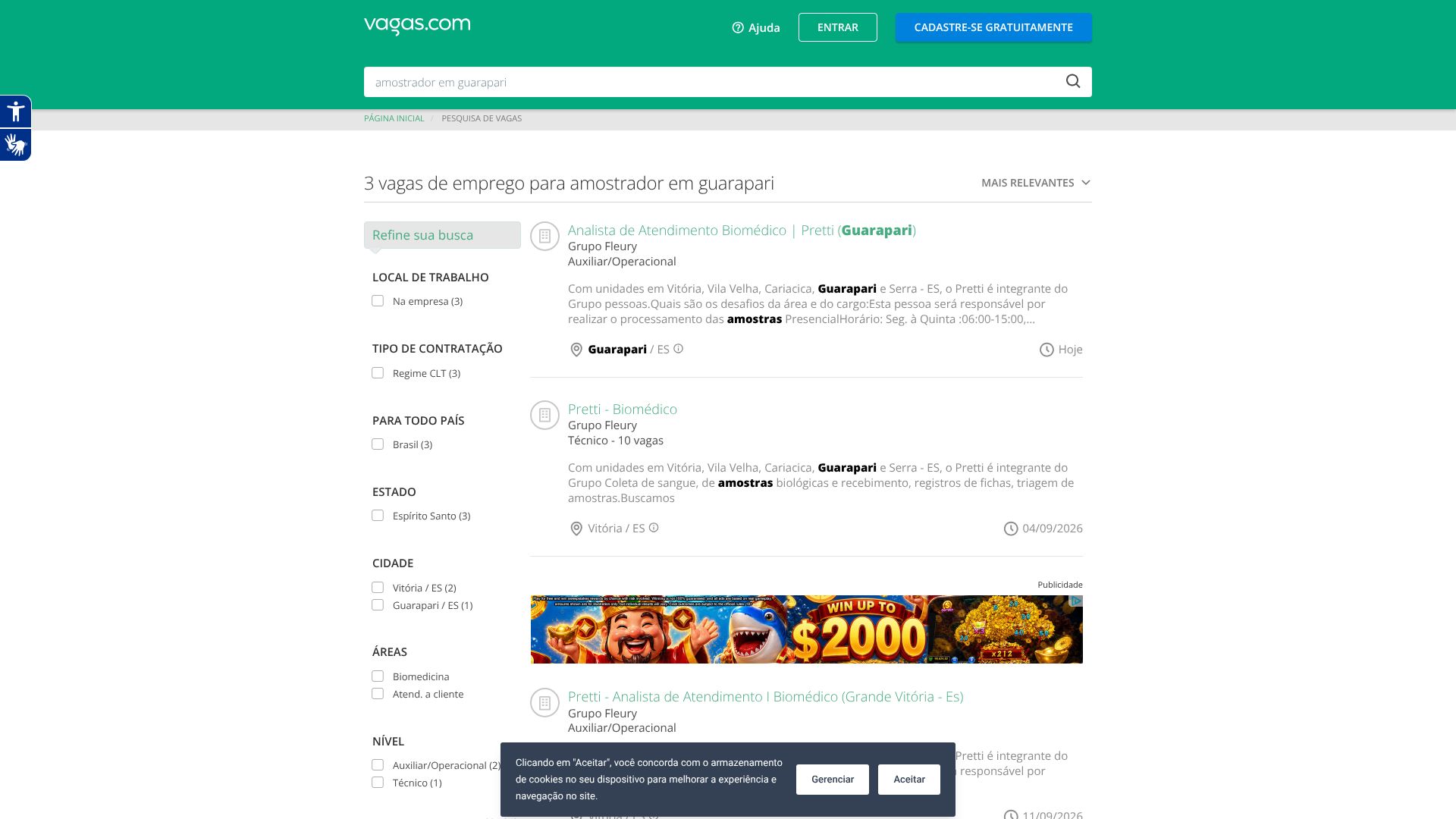 Analista de Atendimento Biomédico | Pretti (Guarapari) - Vagas.com